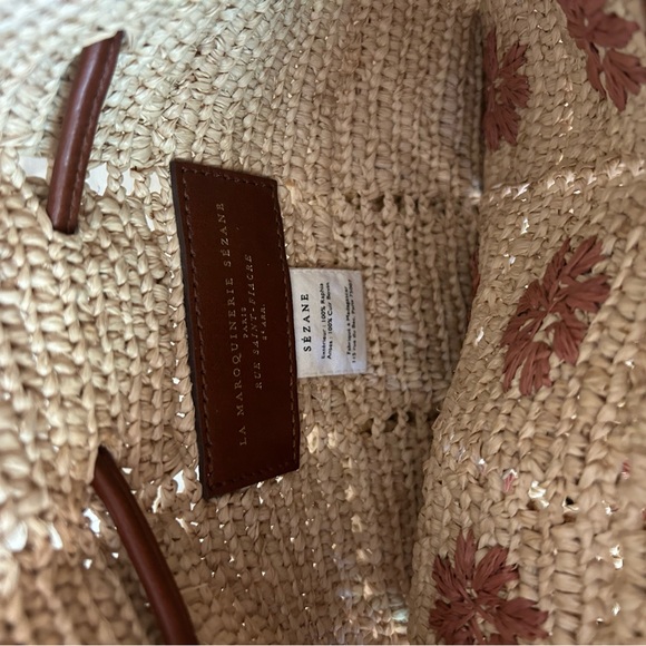 Sézane blush floral embroidered farrow bucket bag - Picture 6 of 7